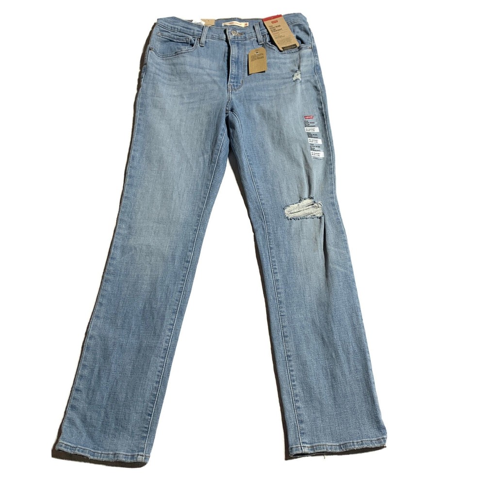Levi’s 724 High Rise Jeans Distressed Straight Slate Reveal Size 10 Short 30x30